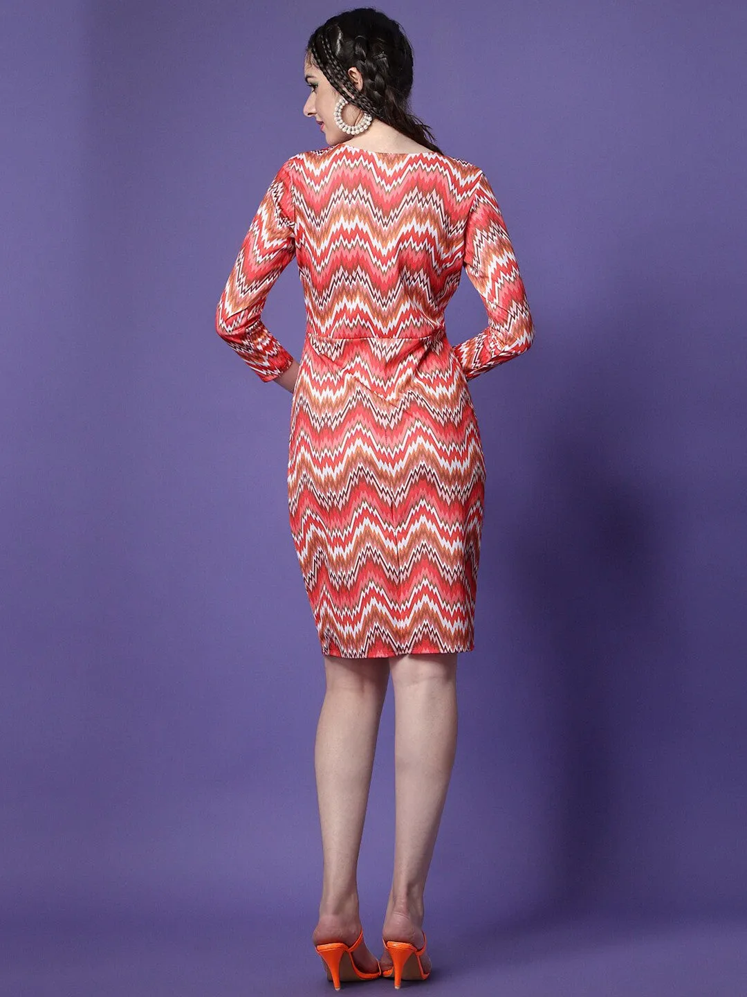 Abstract Elegance Wrap Dress