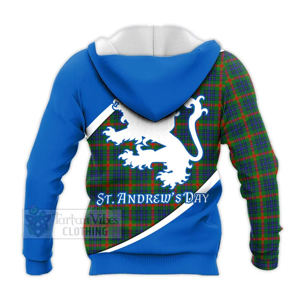 Aiton Family Crest Tartan Knitted Hoodie Celebrate Saint Andrew's Day in Style