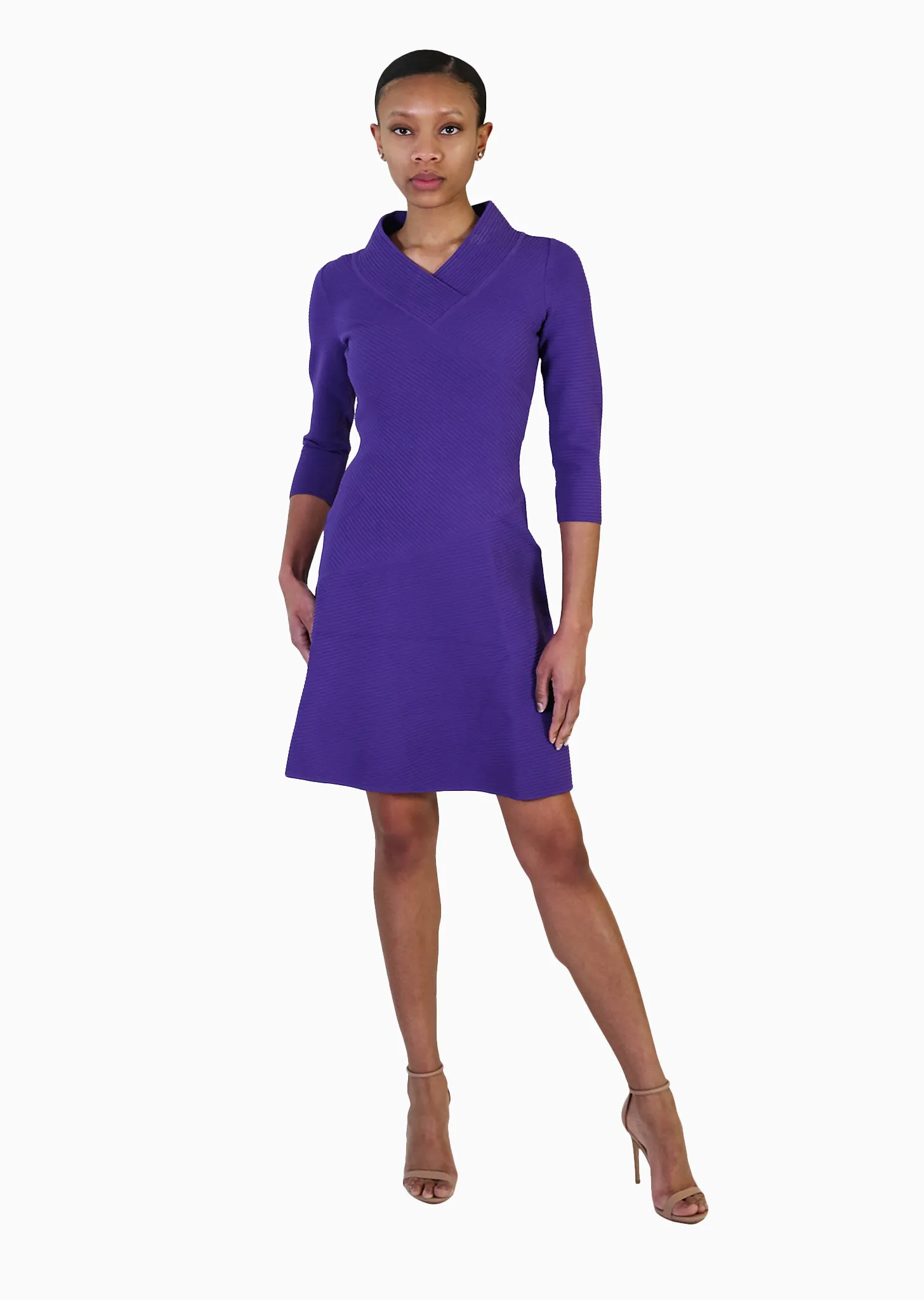 Alaina – Ottoman Knit A-Line Wrap Dress