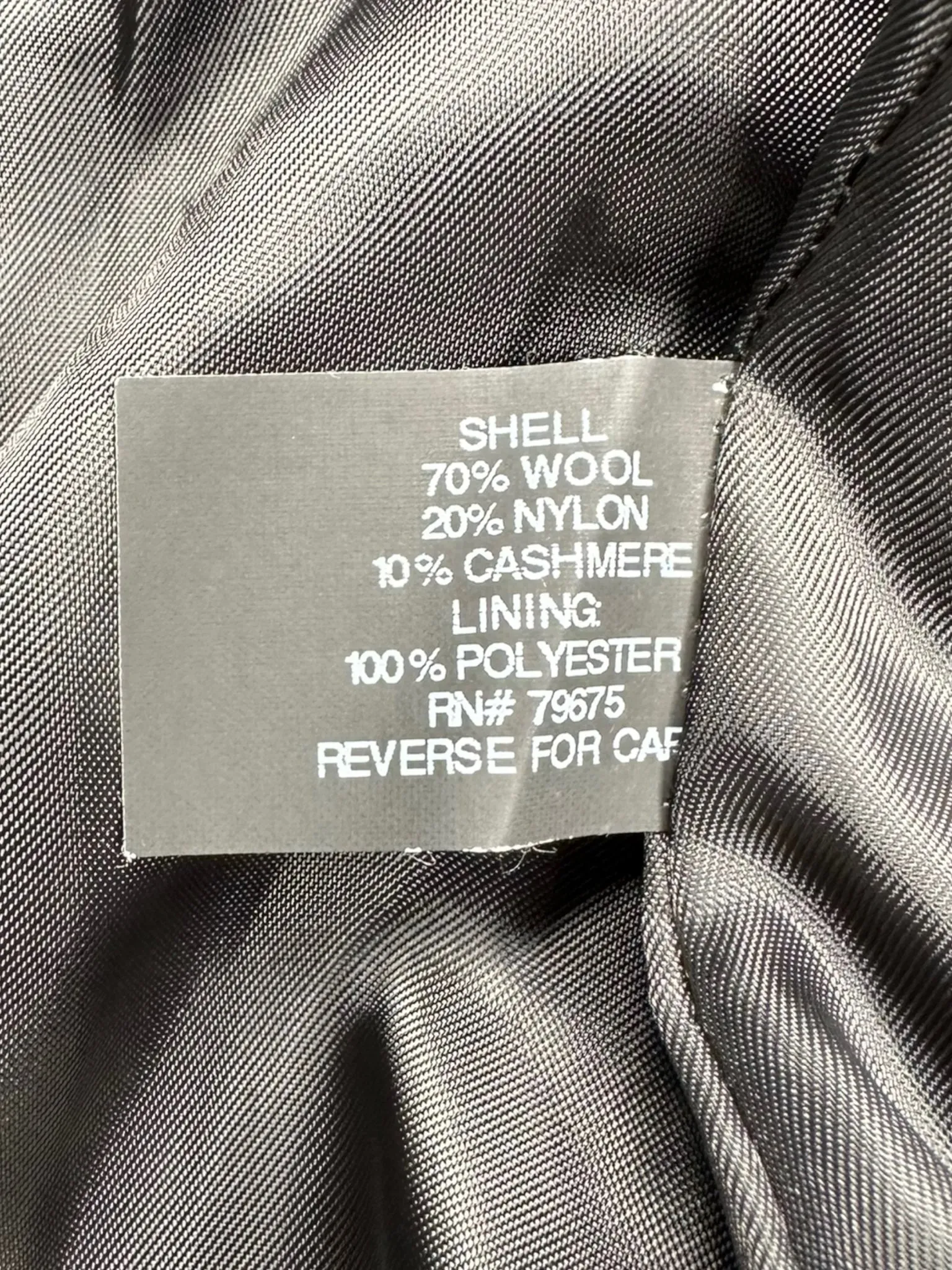 Anne Klein Black Wool Blend Coat Size 6