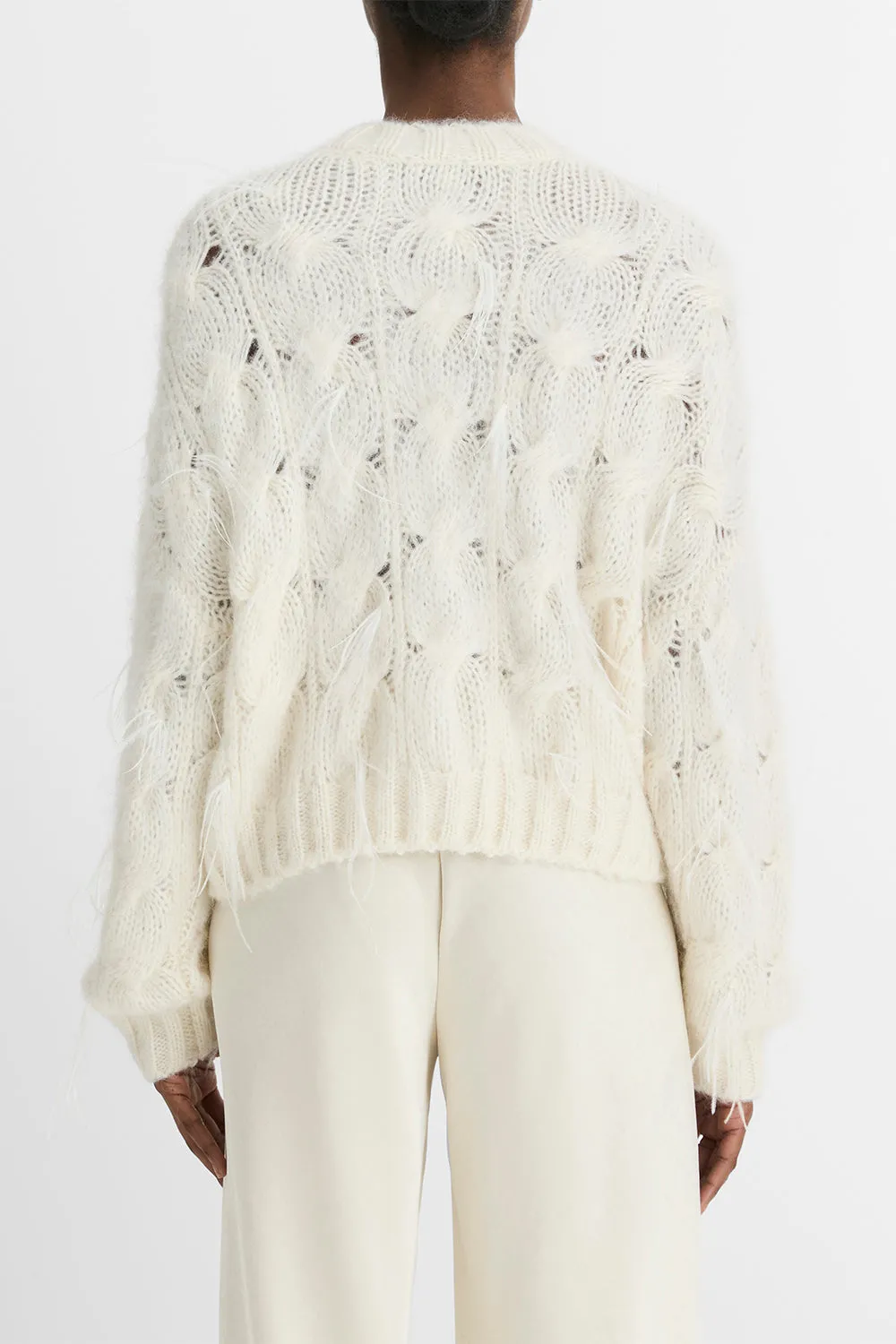 Appliquéd Cable-Knit Sweater