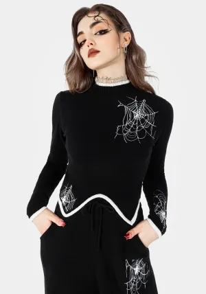 Araneae Embroidered Long Sleeve Knit Jumper