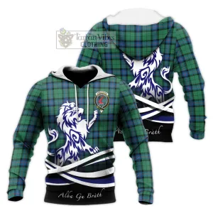 Armstrong Ancient Tartan Knitted Hoodie with Alba Gu Brath Regal Lion Emblem