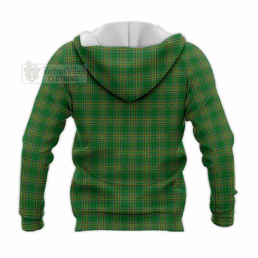 Auchmuty Irish Clan Tartan Knitted Hoodie with Coat of Arms