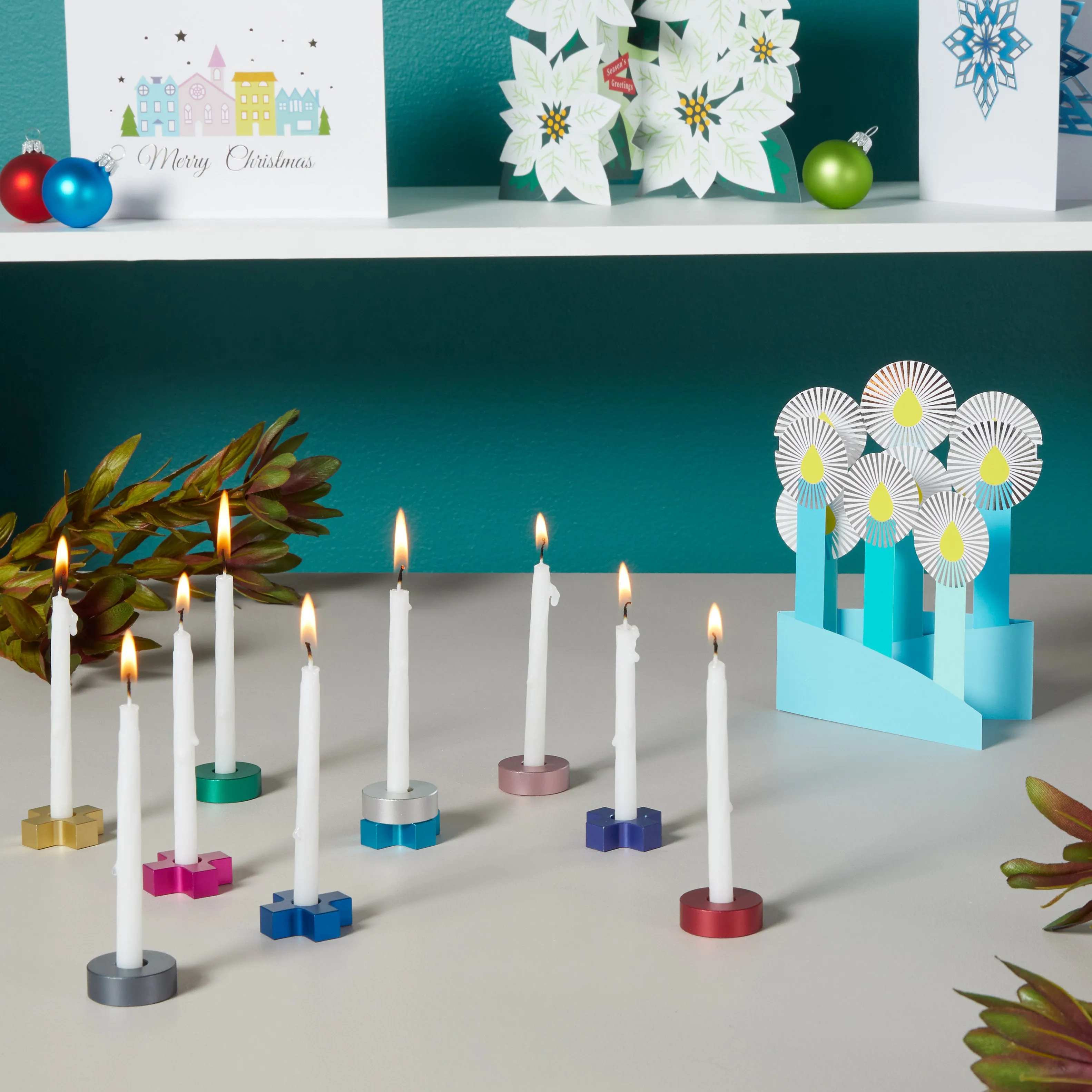 Azure Hanukkah Holiday Cards - Set of 8