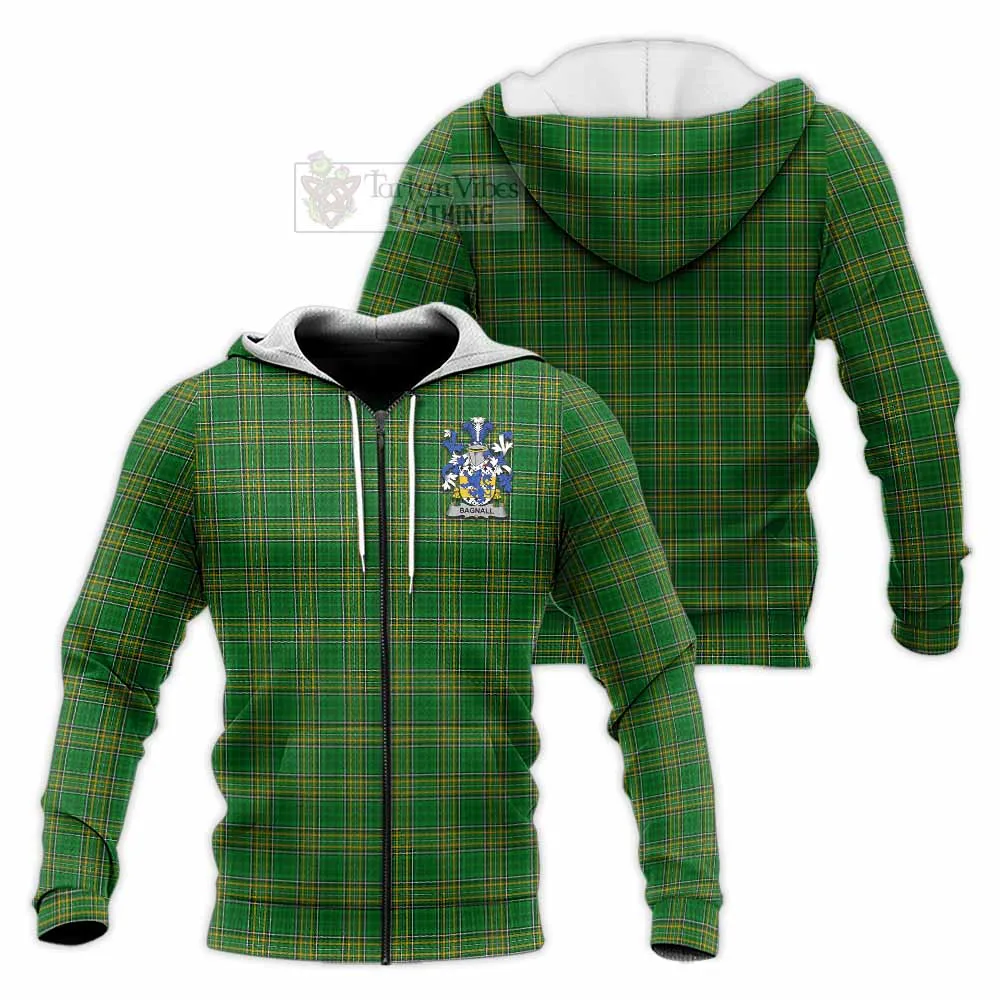 Bagnall Irish Clan Tartan Knitted Hoodie with Coat of Arms