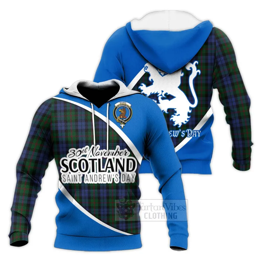 Baird Family Crest Tartan Knitted Hoodie Celebrate Saint Andrew's Day in Style