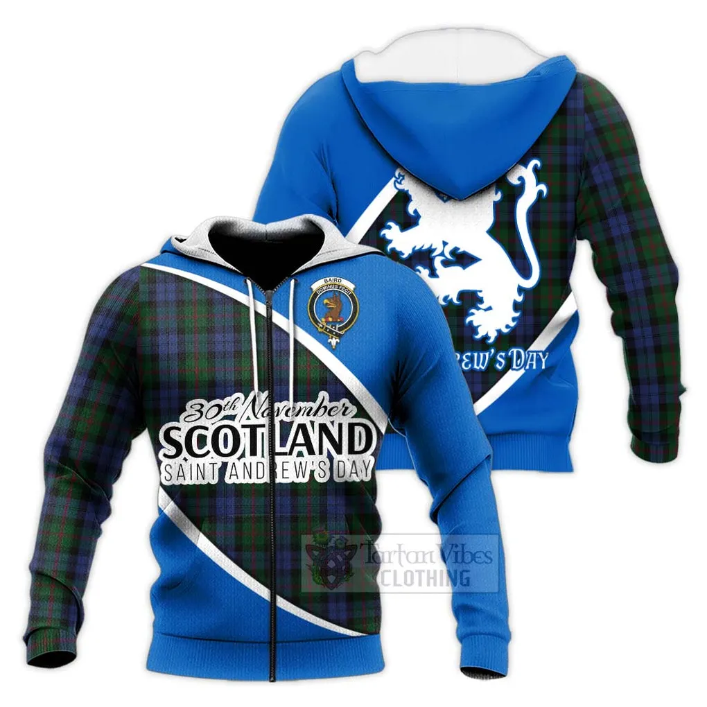 Baird Family Crest Tartan Knitted Hoodie Celebrate Saint Andrew's Day in Style