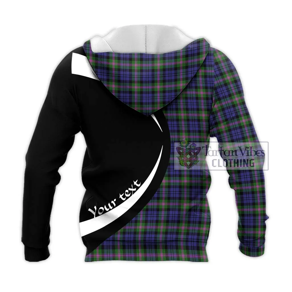 Baird Modern Tartan Knitted Hoodie with Family Crest Circle Style