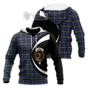 Baird Modern Tartan Knitted Hoodie with Family Crest Circle Style