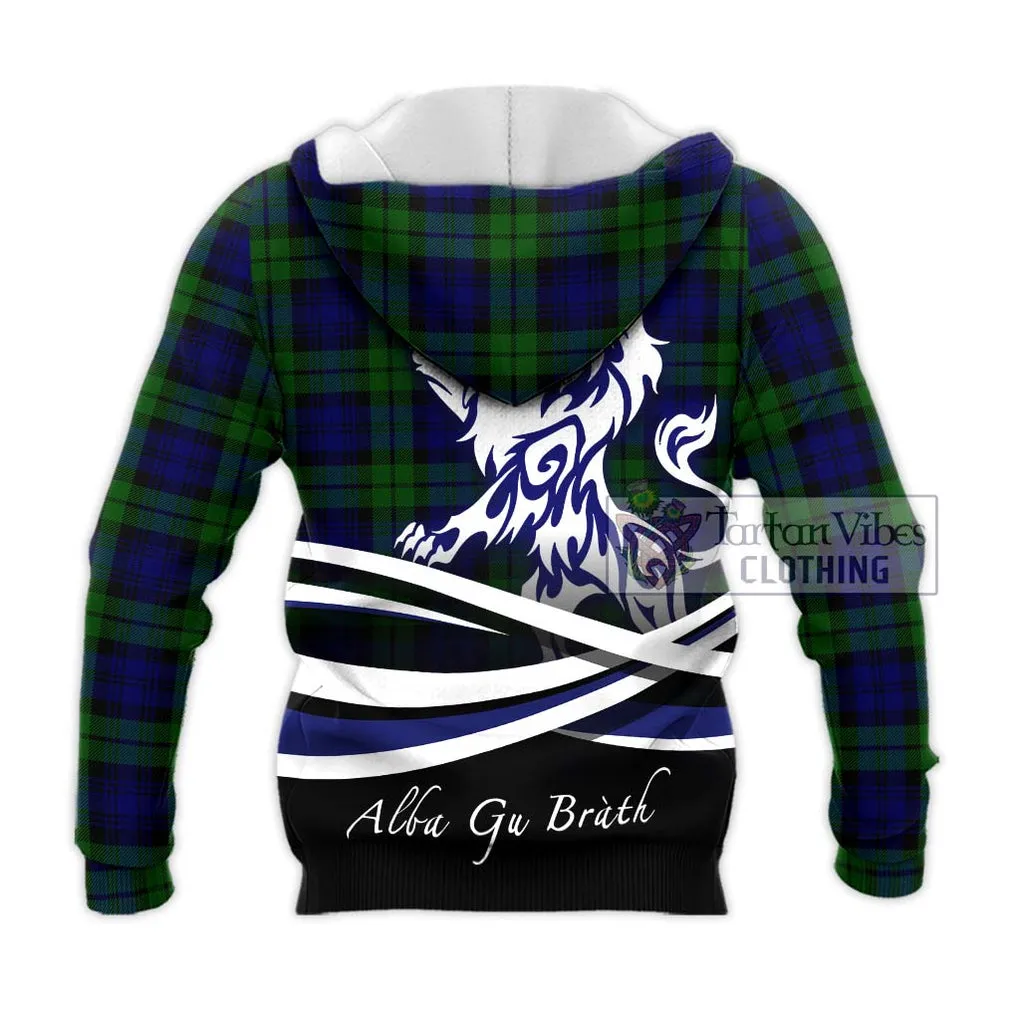 Bannatyne Tartan Knitted Hoodie with Alba Gu Brath Regal Lion Emblem