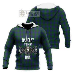 Barclay Tartan Knitted Hoodie with Family Crest DNA In Me Style