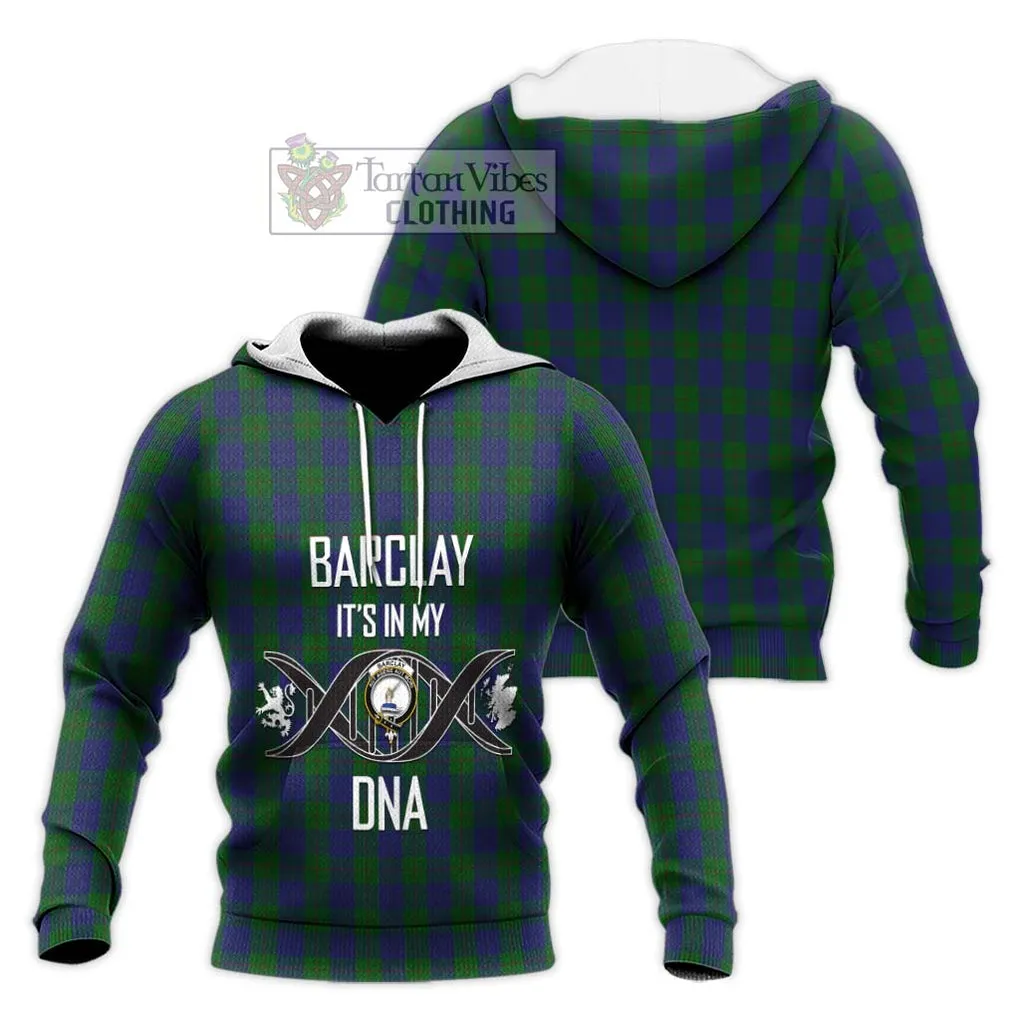 Barclay Tartan Knitted Hoodie with Family Crest DNA In Me Style