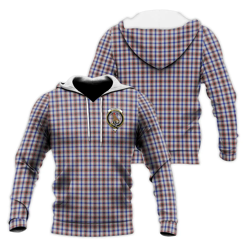 Boswell Tartan Knitted Hoodie with Family Crest