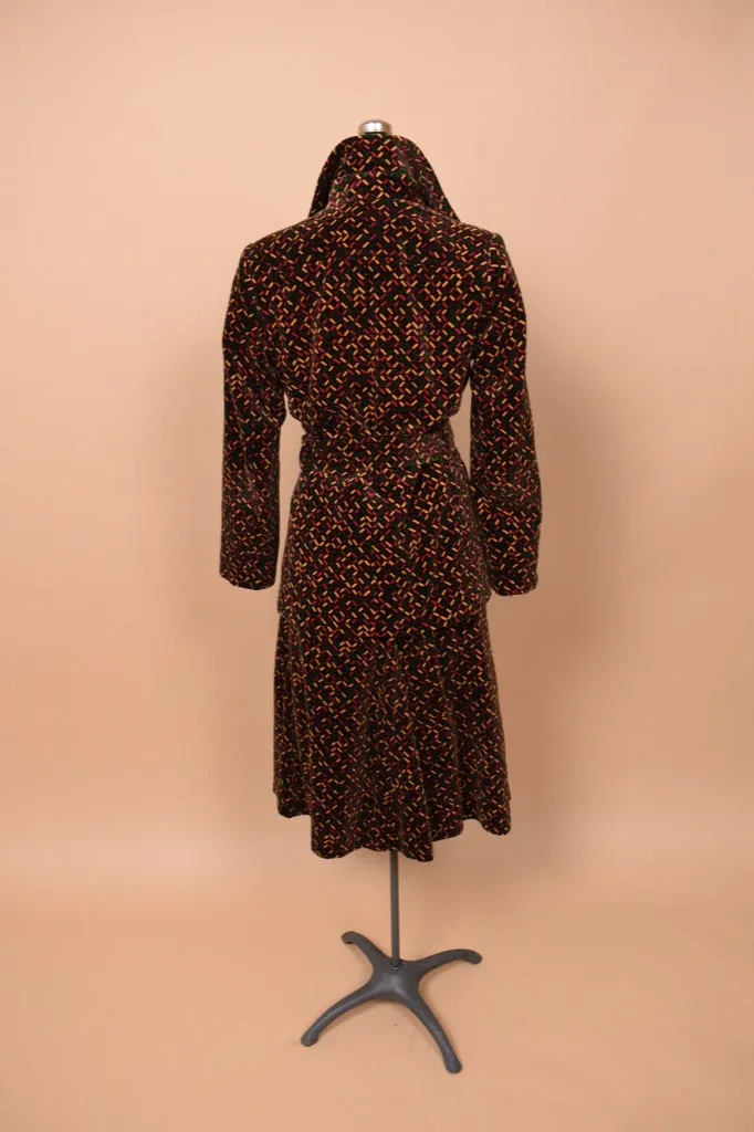 Brown 1970s Velvet Three Piece Set by Miss Dior, S/M