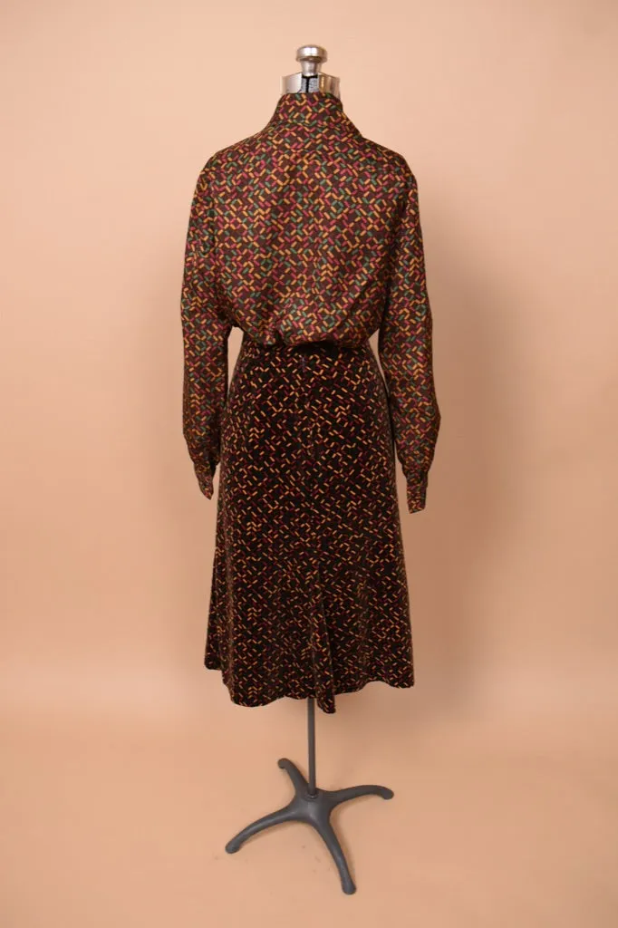 Brown 1970s Velvet Three Piece Set by Miss Dior, S/M