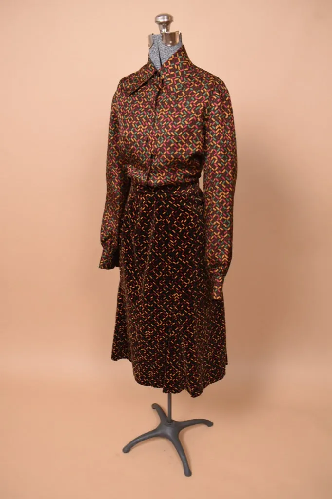 Brown 1970s Velvet Three Piece Set by Miss Dior, S/M