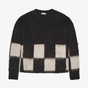 BRUSHED CHECKERED KNIT