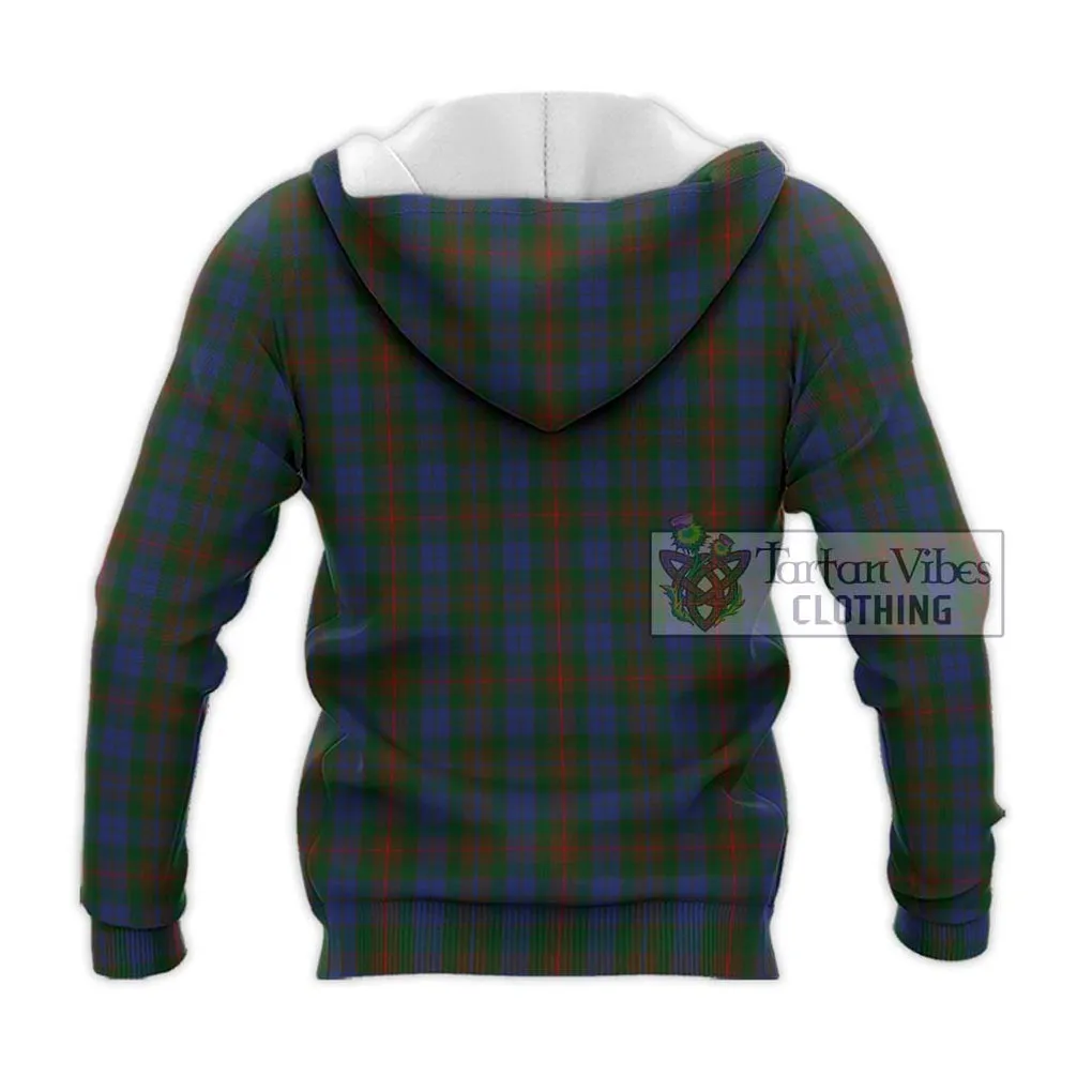 Buchanan Hunting Tartan Knitted Hoodie with Family Crest DNA In Me Style