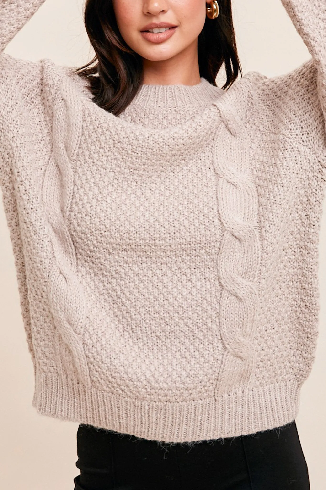 By the Sea Wool Blend Cable Knit Sweater