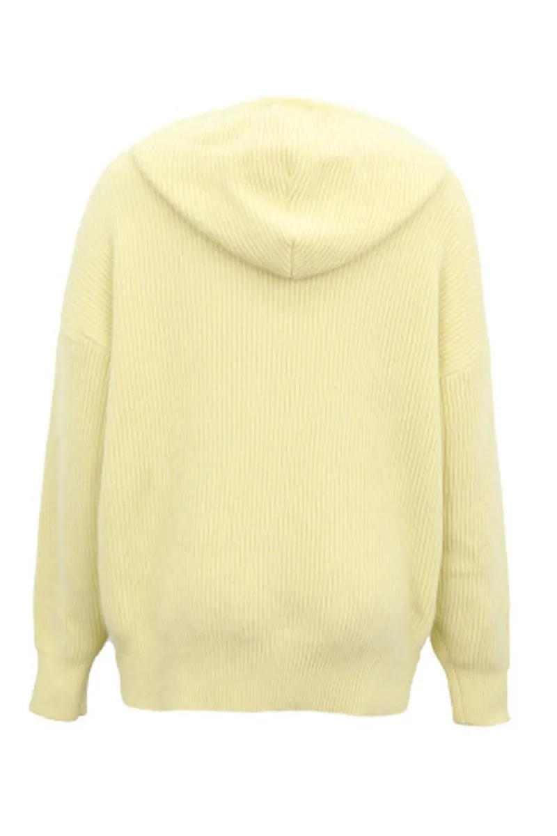 CABLE KNIT HOODED KNIT SWEATER TOP