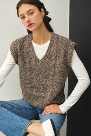 Chunky Cable Knit Sweater Vest