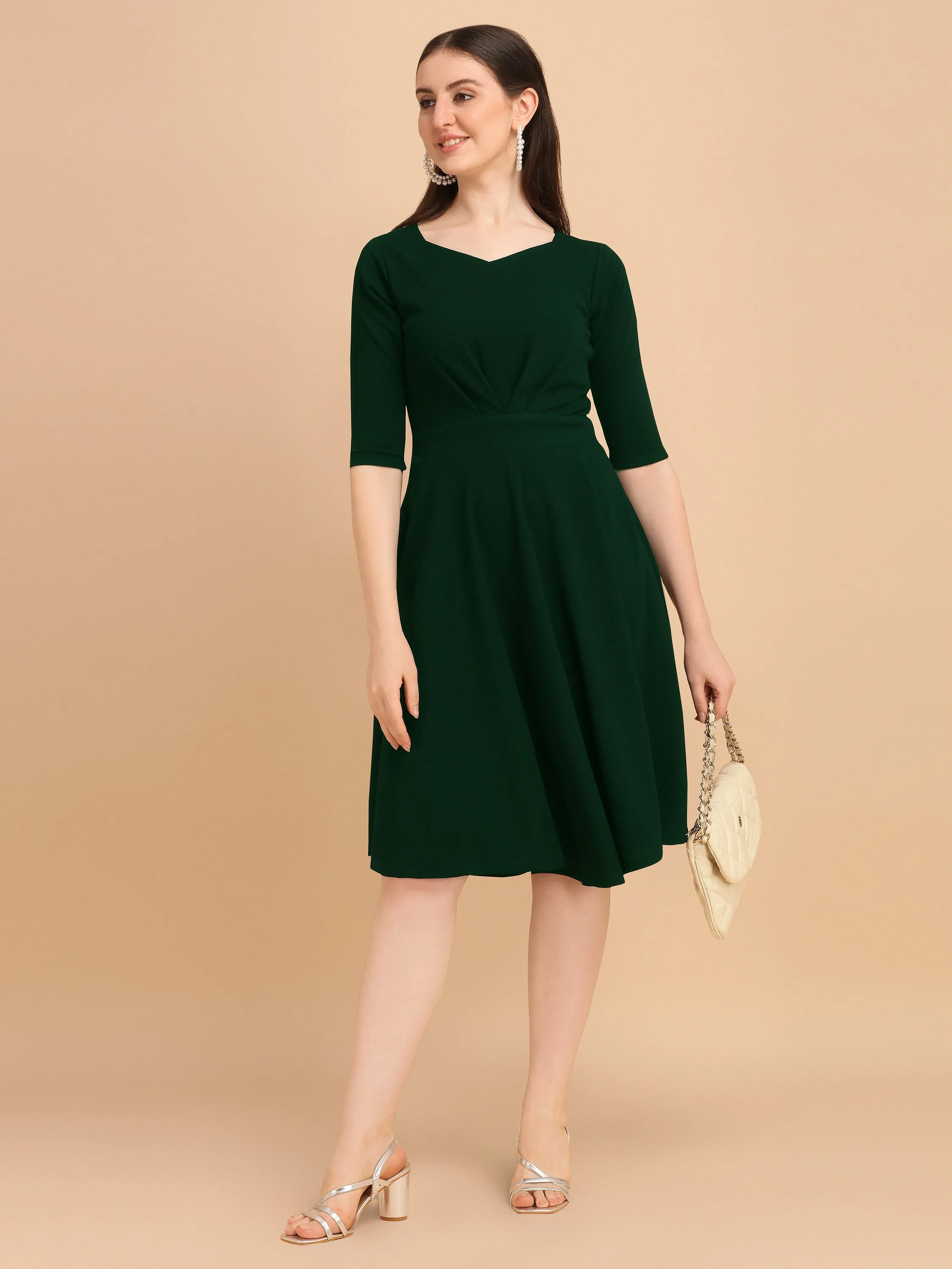 Classic Knit Fit & Flare Mini Dress