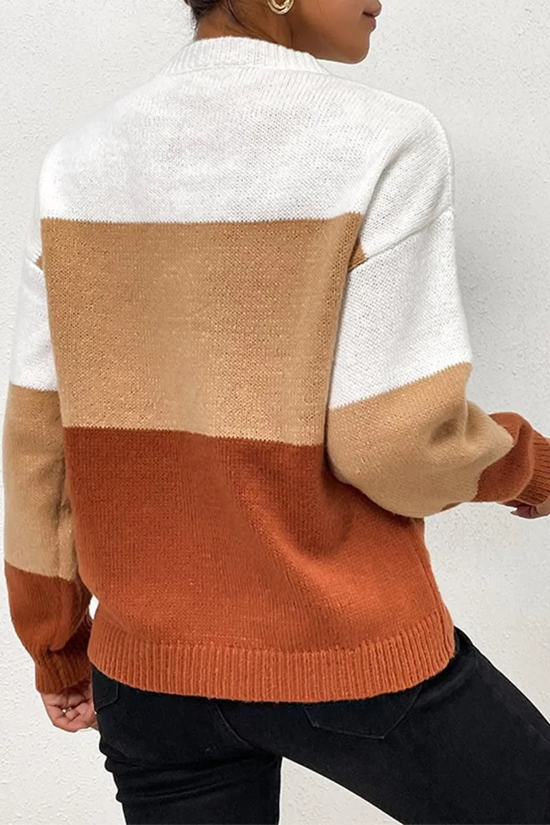 COLOR BLOCK DAILY SWEATER TOP