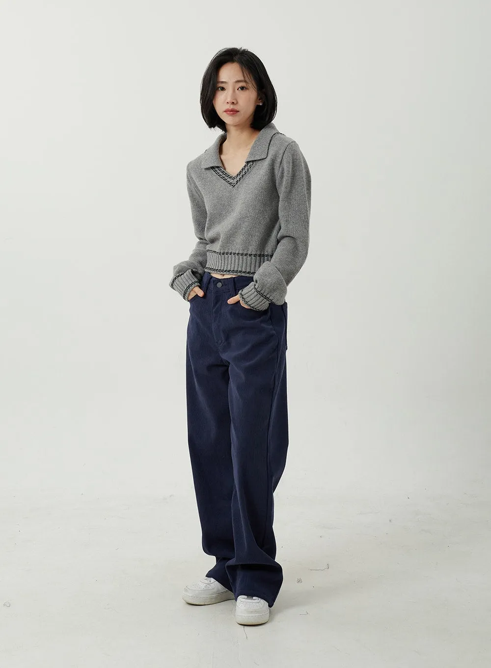 Corduroy Wide Leg Pants OJ311