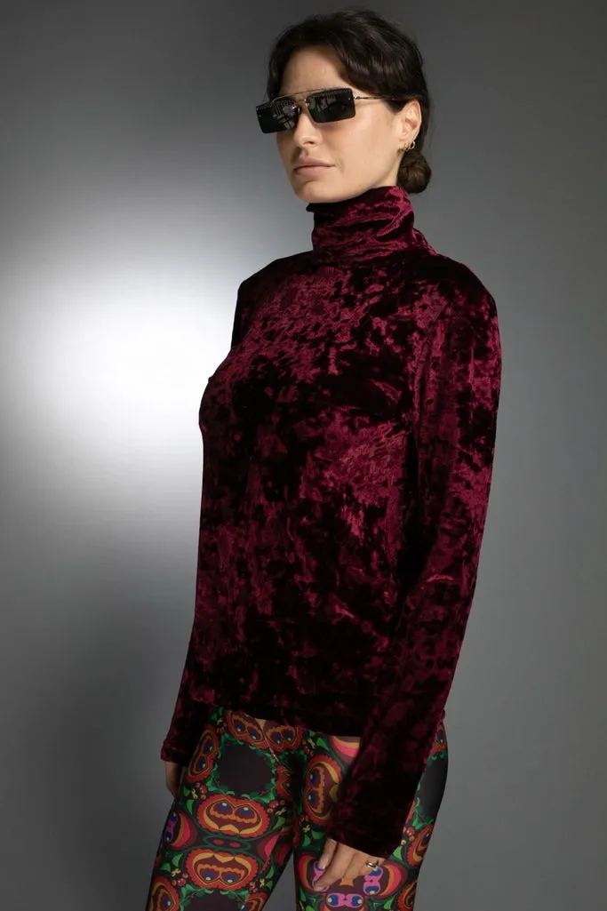 Crushed Velvet Turtleneck