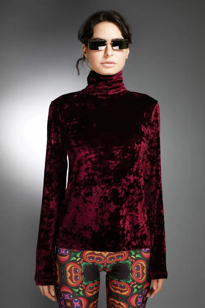 Crushed Velvet Turtleneck