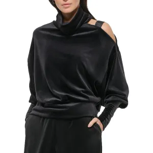 DKNY Womens Cutout-Shoulder Shirt Turtleneck Sweater