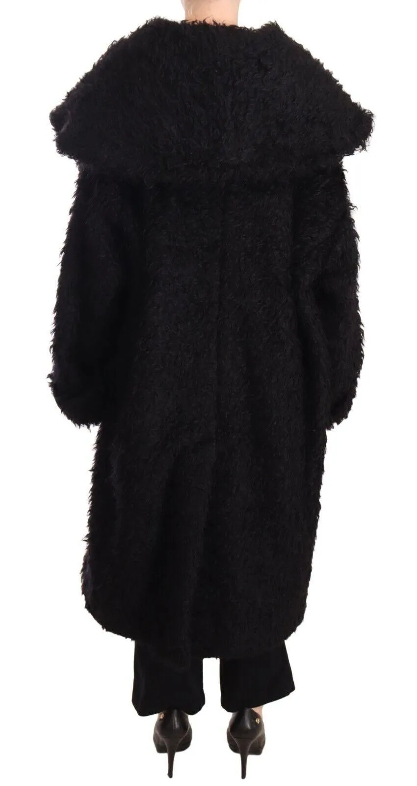 Dolce & Gabbana Sleek Runway Fur Cape Trench Jacket