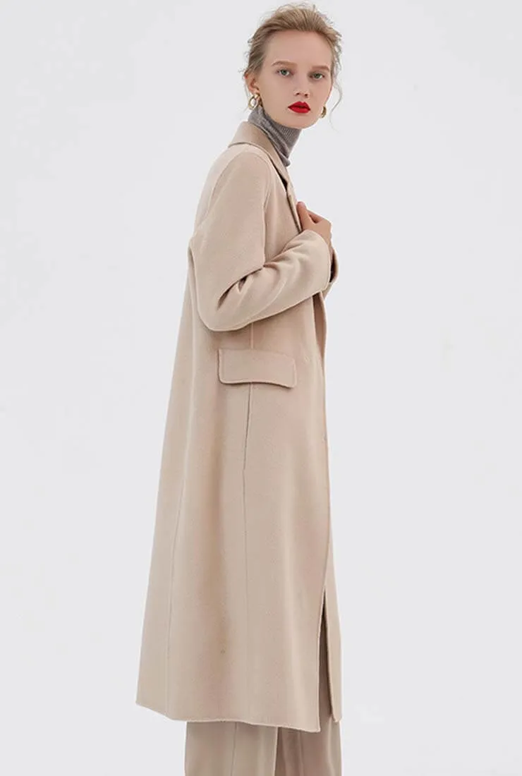 Double Faced Slim Cashmere & Wool Long Coat