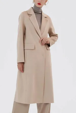 Double Faced Slim Cashmere & Wool Long Coat