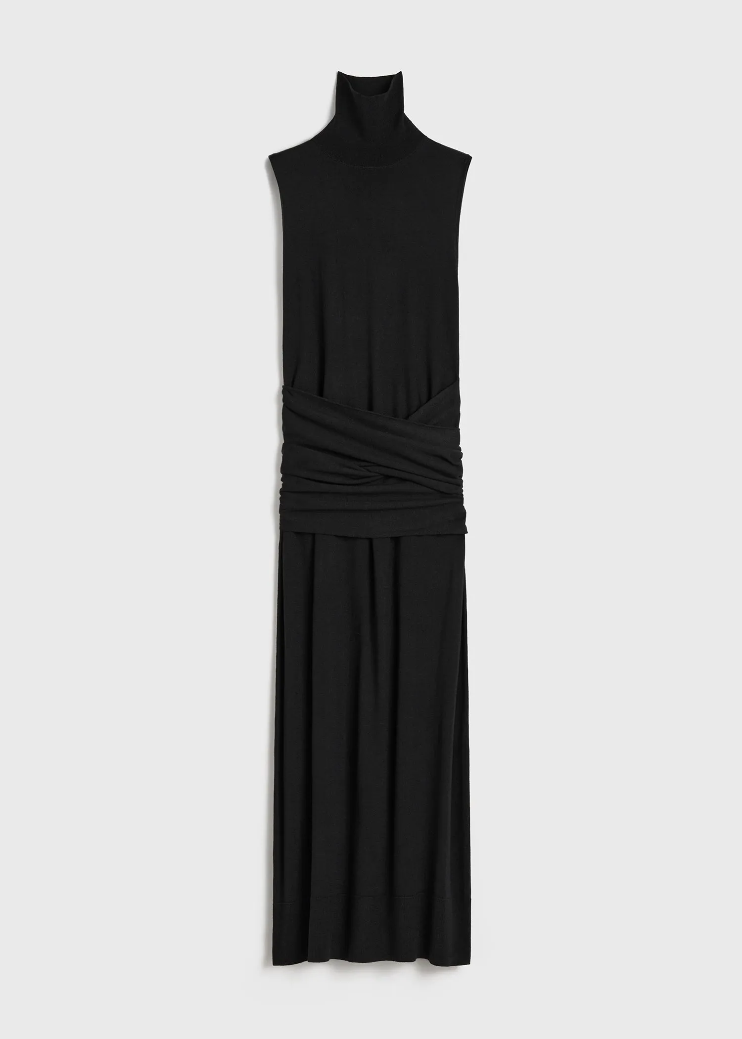 Draped knit dress black