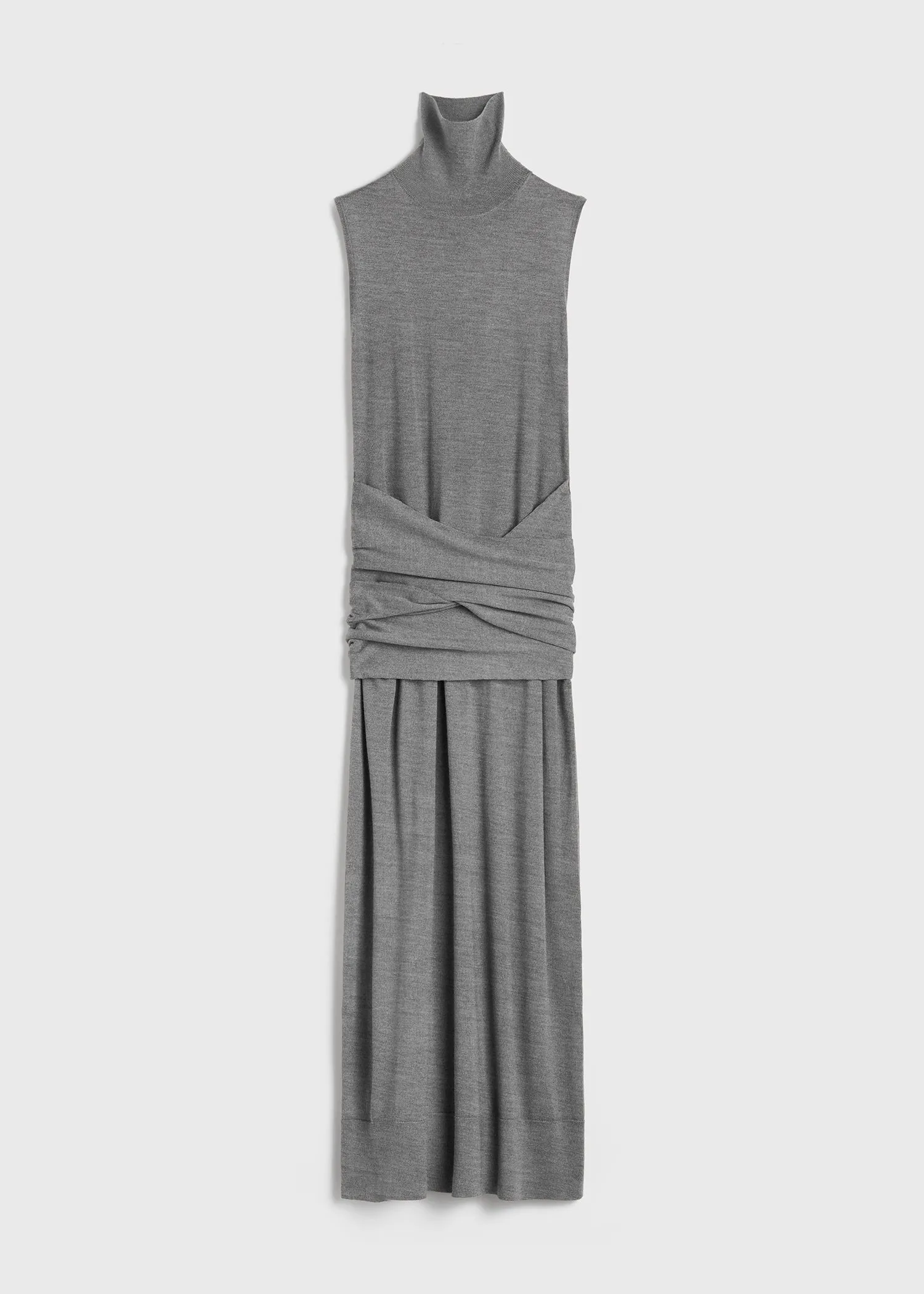 Draped knit dress grey melange