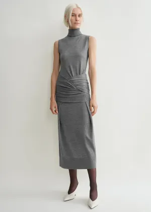 Draped knit dress grey melange