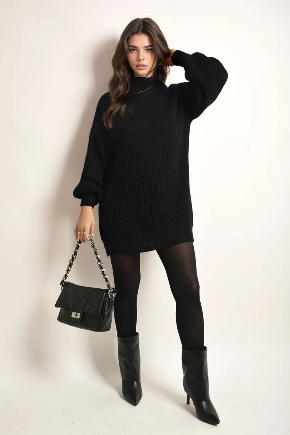 Emilia Chunky High Neck Knitted Jumper