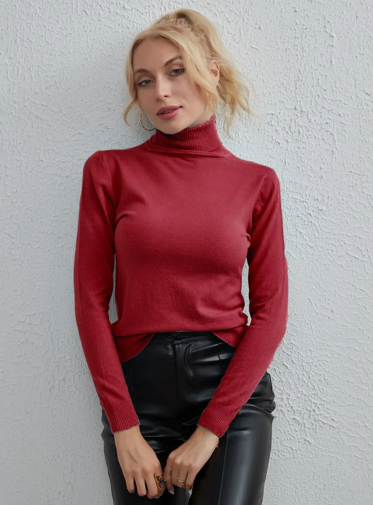 Fashion Solid Color Slim Top Sweater