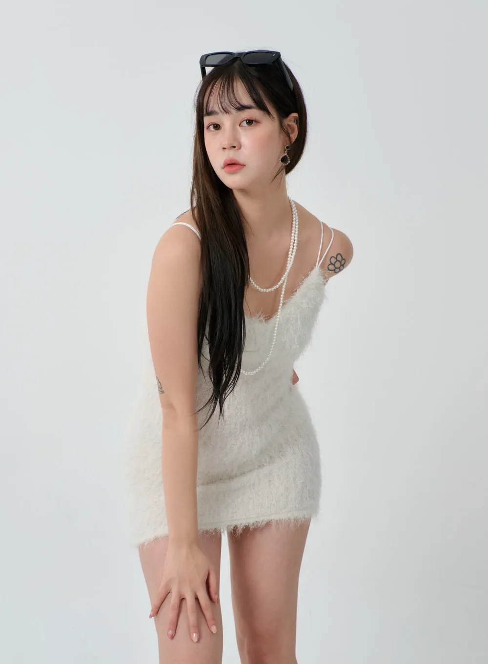 Faux Fur Sleeveless Mini Dress ID30