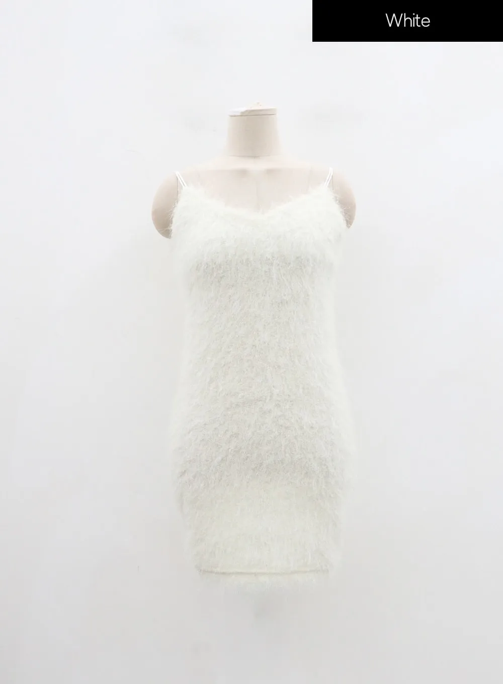 Faux Fur Sleeveless Mini Dress ID30