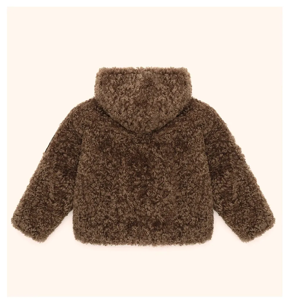 Georgia Teddy Fleece Fur Hoodie Thick Warm Jacket