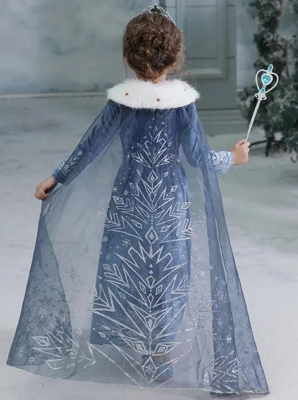 Girls Frozen Inspired Elsa Costume Dress Set