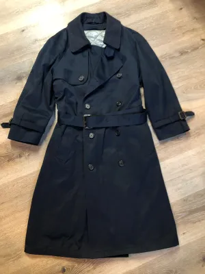 Hart Schaffner Marx 'Barrington' Navy Blue Trench Coat with Wool Lining 40R