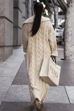 Ivory Upstate Cable Knit Cardigan