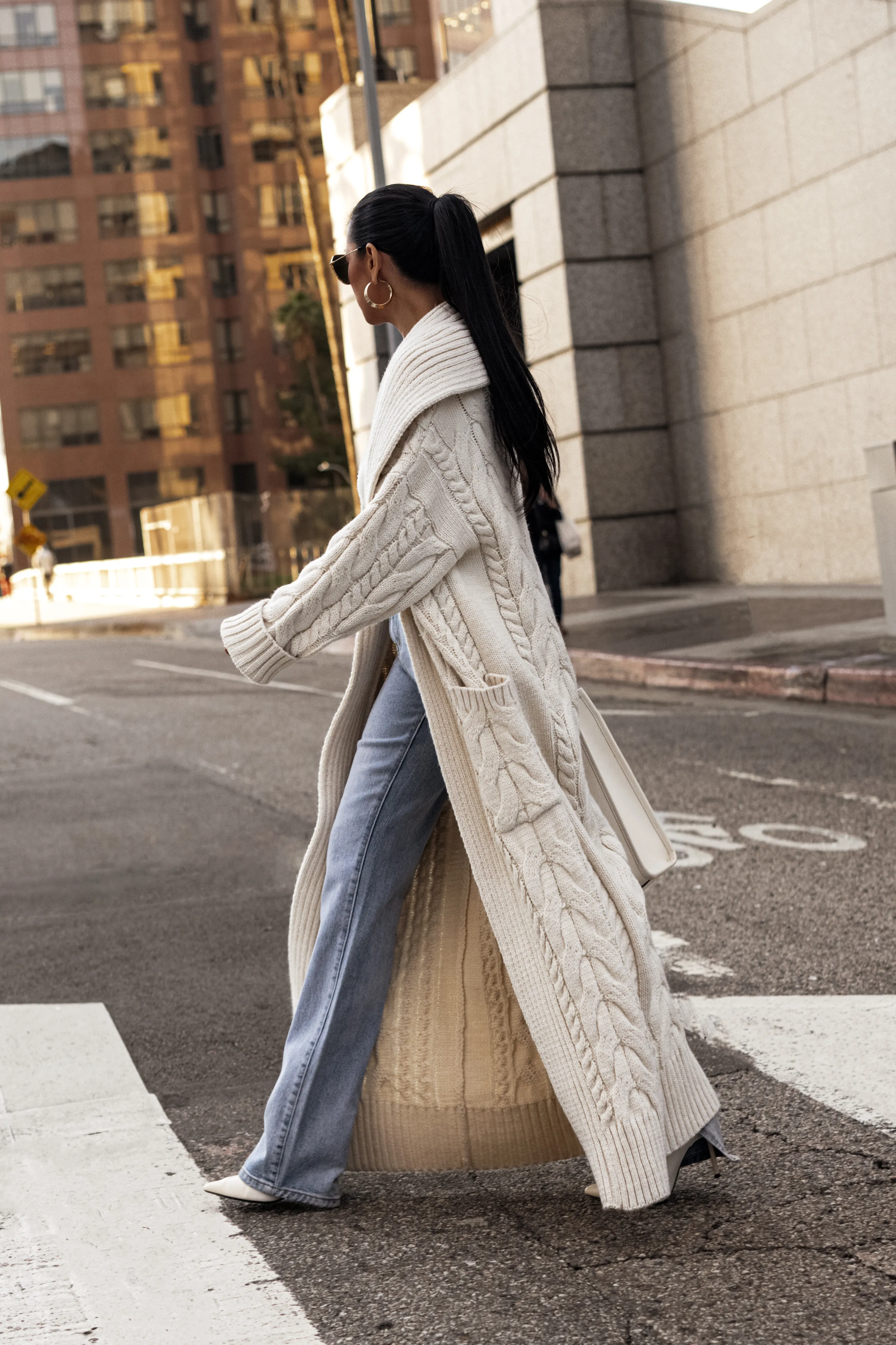 Ivory Upstate Cable Knit Cardigan