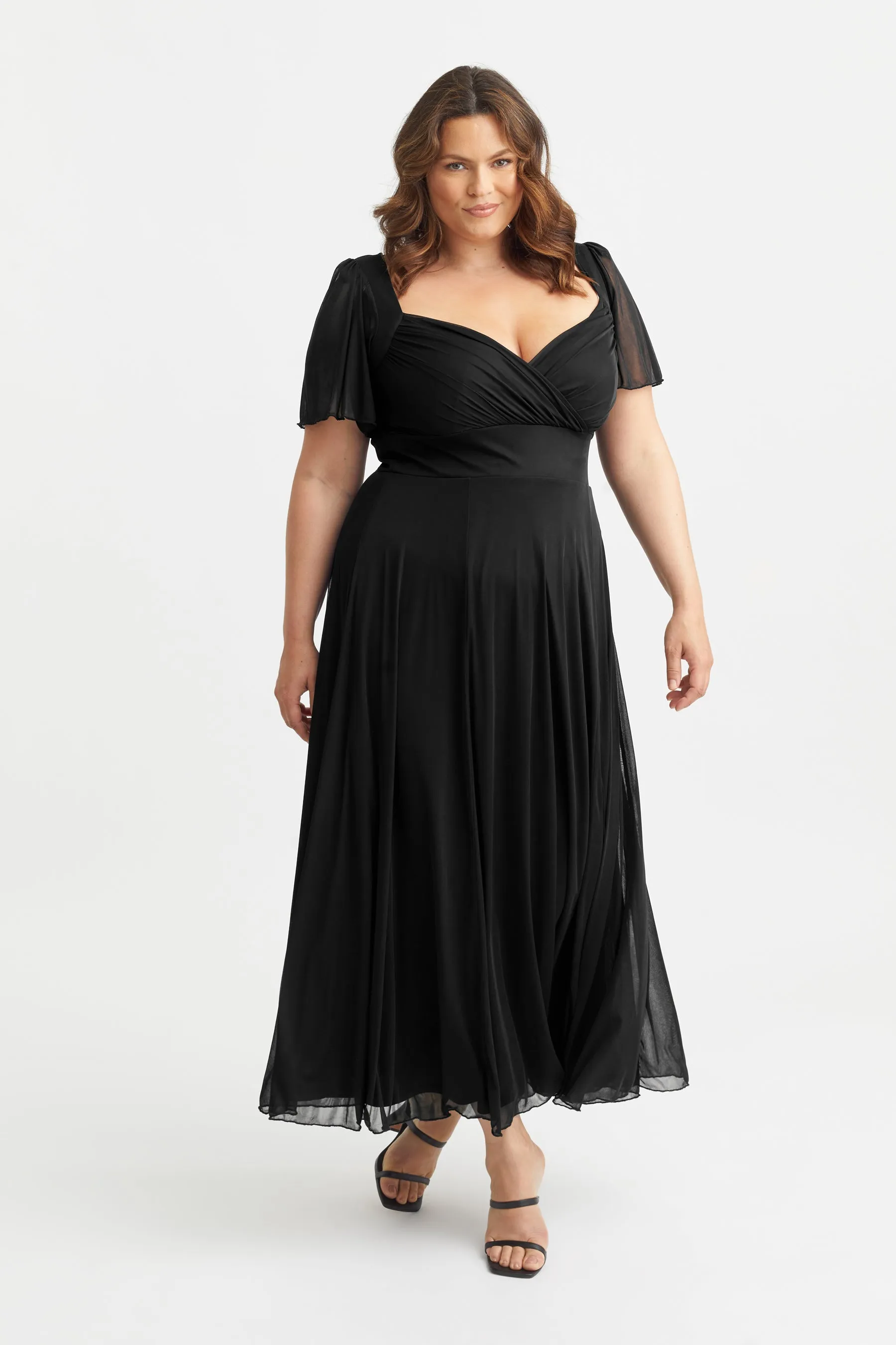 Kemi Black Bolero Wrap Bodice Maxi Gown