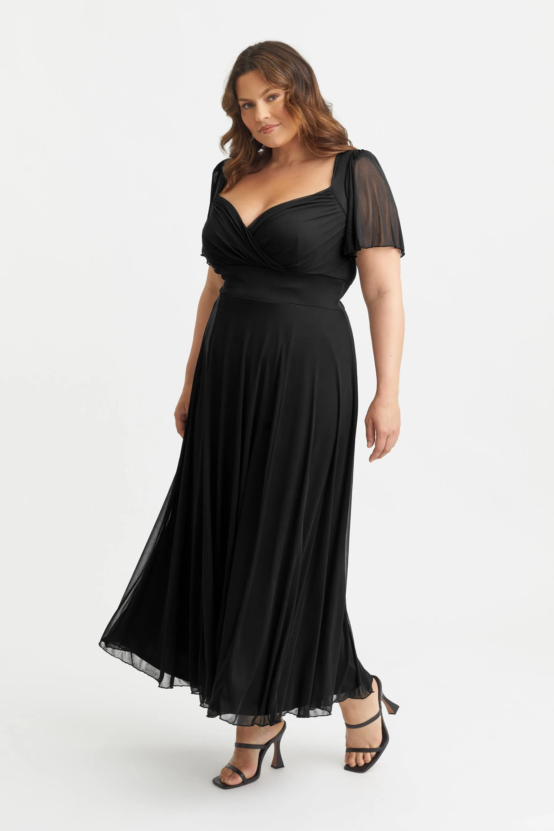 Kemi Black Bolero Wrap Bodice Maxi Gown