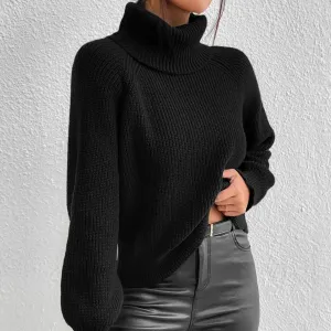 Lanfubeisi fall fashion Women's Fashion Turtleneck Sweater Outer Wear Solid Color Loose Slimming Versatile Basic Sweater